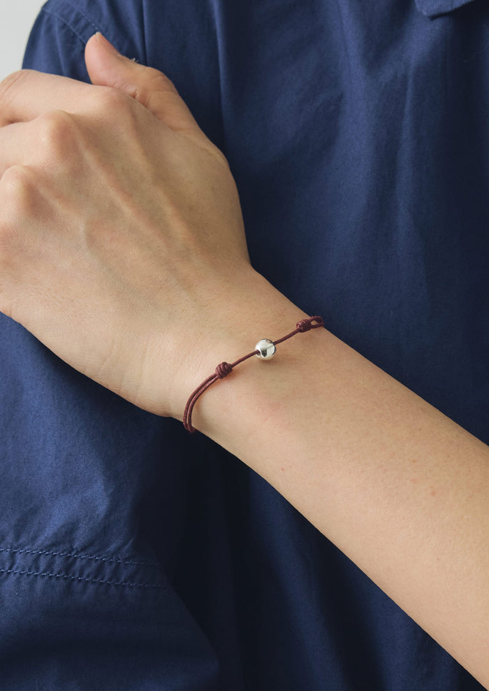 Helena Rohner Large Silver Bead String Bracelet | Tomato/Silver