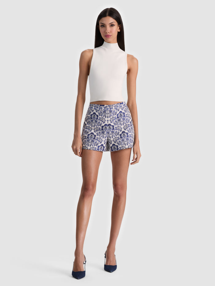 HERA HIGH RISE SHORT - OFF WHITE/TWILIGHT BLUE MULTI