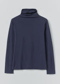 High Neck Soft Cotton Tee | Ink Blue