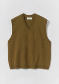 High V Neck Wool Tank | Brass