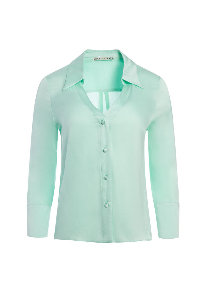 HOPE BUTTON DOWN BLOUSE - MINT