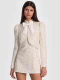 ILARIA EMBELLISHED JACKET - OFF WHITE