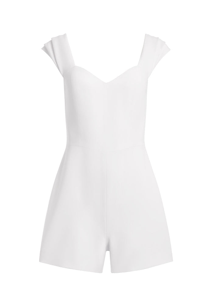 IMAN PLEATED SLEEVE ROMPER - WHITE