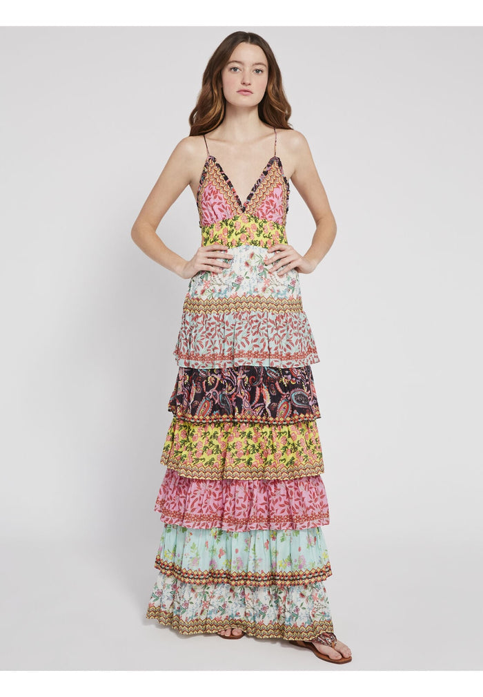 IMOGENE TIER RUFFLE MAXI DRESS - MEADOW MAGIC