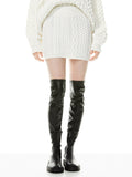 INGRID CABLEKNIT MINI SKIRT - SOFT WHITE