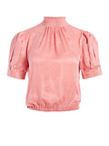 IRENE MOCK NECK BLOUSE - ROSE