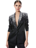 IVAN CRYSTAL EMBELLISHED BLAZER - BLACK