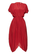 JAIMEE DRAPED PLTD MDLTH DRS - BORDEAUX