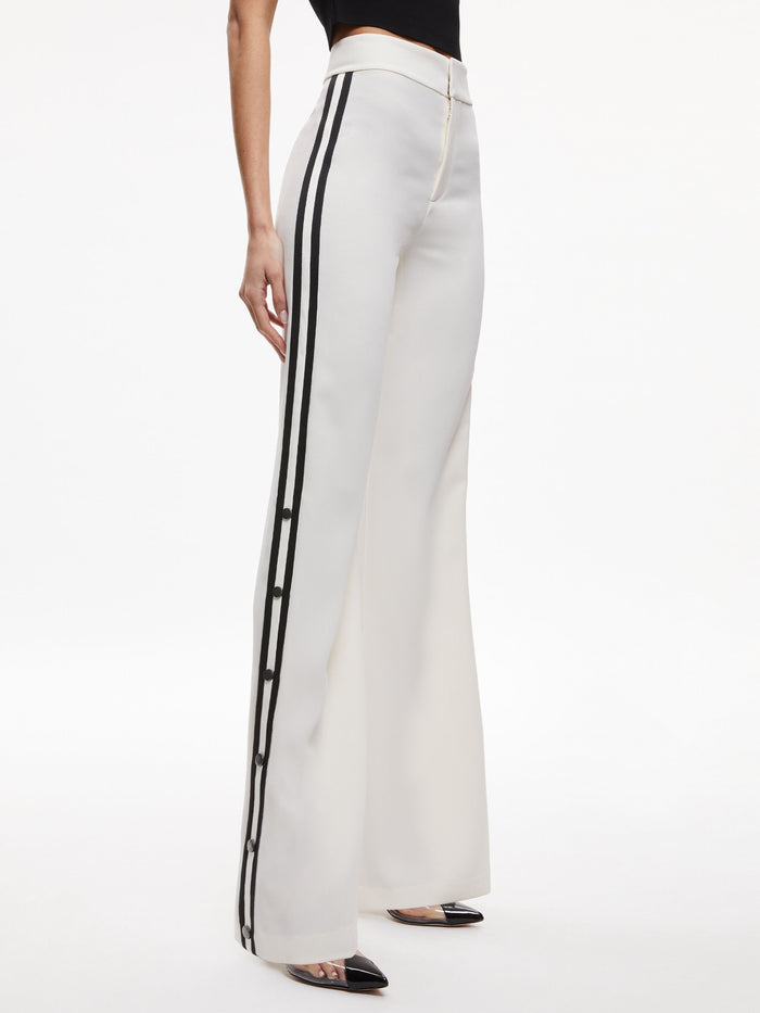 JC SIDE SNAP WIDE LEG PANT - ECRU/BLACK