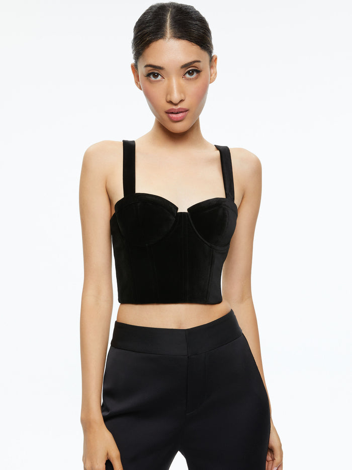 JEANNA BUSTIER TOP - BLACK