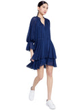 JOANNE HANDKERCHIEF MINI DRESS - SAPPHIRE
