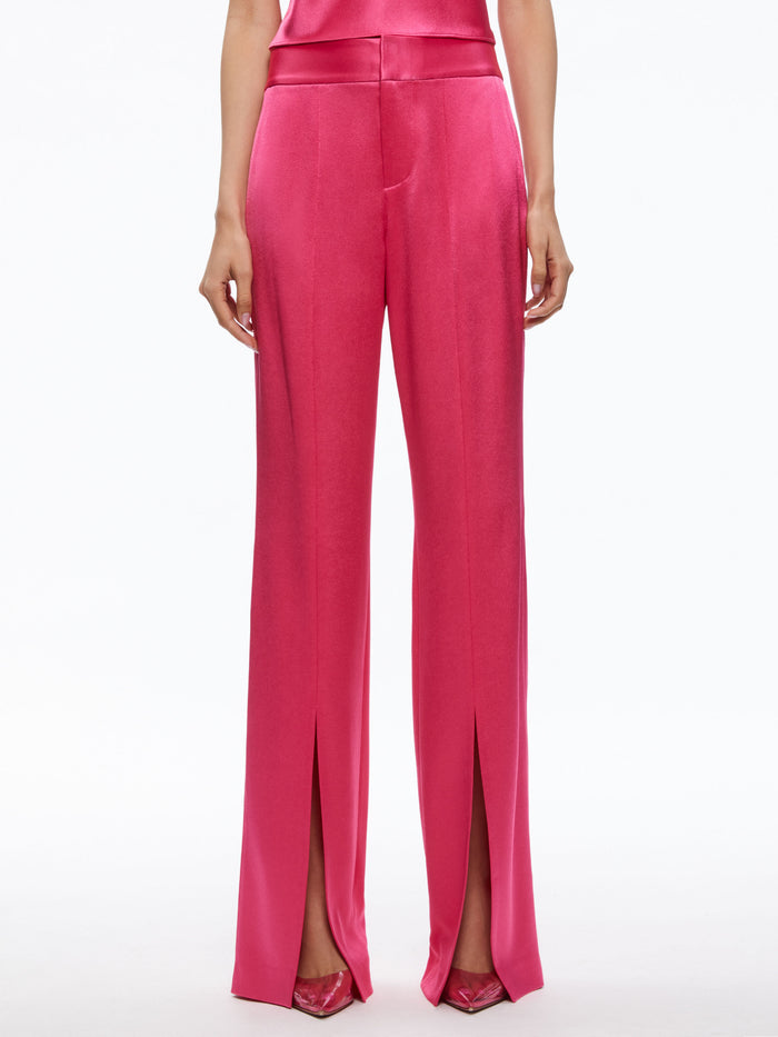 JODY HIGH WAISTED FRONT SLIT PANT - WHITE