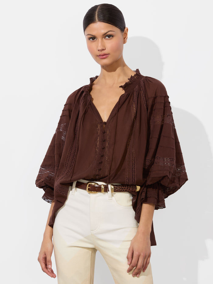 JOSEPHINE BLOUSE - MOCHA