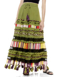 JUDITH EMBELLISHED MAXI SKIRT - OREGANO/MULTI