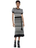JULIA PUFF SLEEVE SWEATER DRESS - BLACK/CREAM