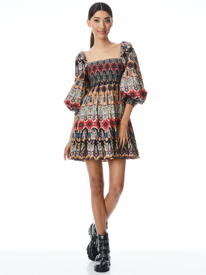 JULISSA EMPIRE WAIST MINI DRESS - NOW AND FOREVER TANGERINE