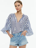 JULIUS STRIPED BLOUSE - ADMIRAL STRIPE INDIGO