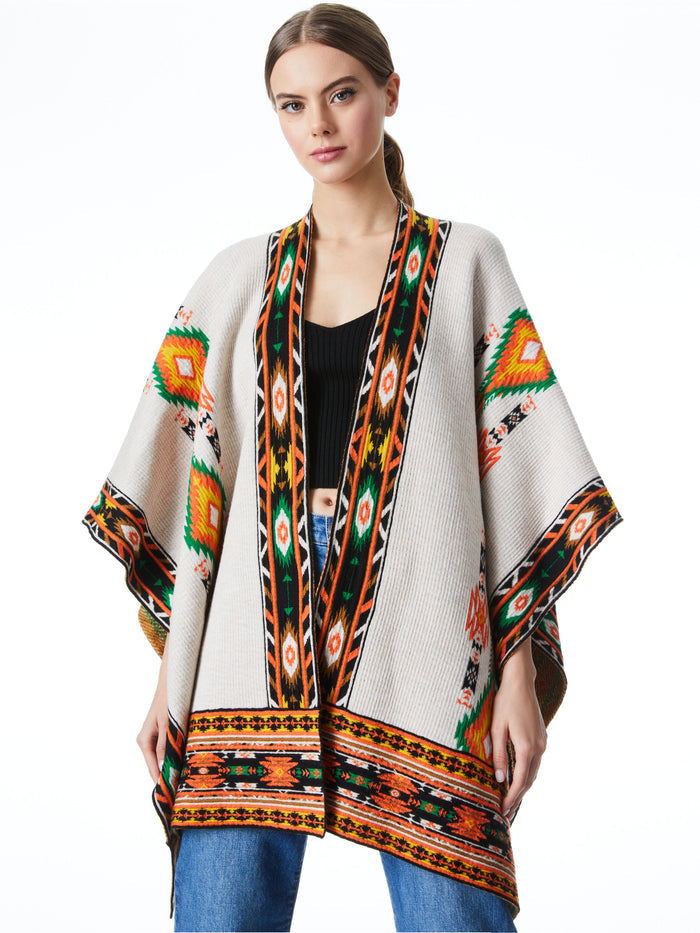 KAMALA JACQUARD PONCHO - MULTI