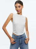 KAPPA EMBELLISHED CROPPED TANK - OFF WHITE/CLEAR