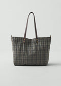 Kate Sheridan Waxed Cotton Check Tote | Olive/Charcoal