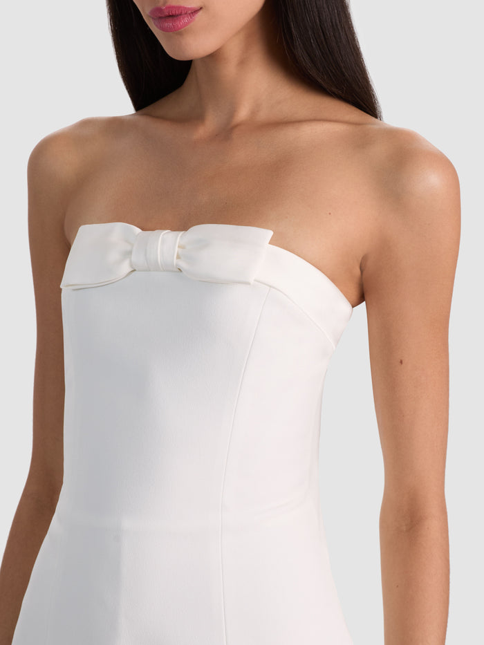 KATYA SCULPTED BOW ROMPER - OFF WHITE