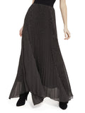 KATZ PLEATED MAXI SKIRT - MINI DOT BLACK