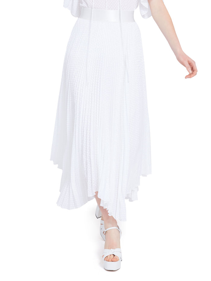 KATZ PLEATED MAXI SKIRT - WHITE