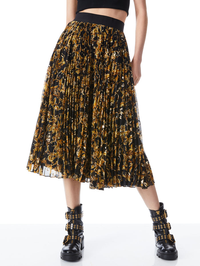 KATZ PLEATED MAXI SKIRT - FLORENCE SCROLL