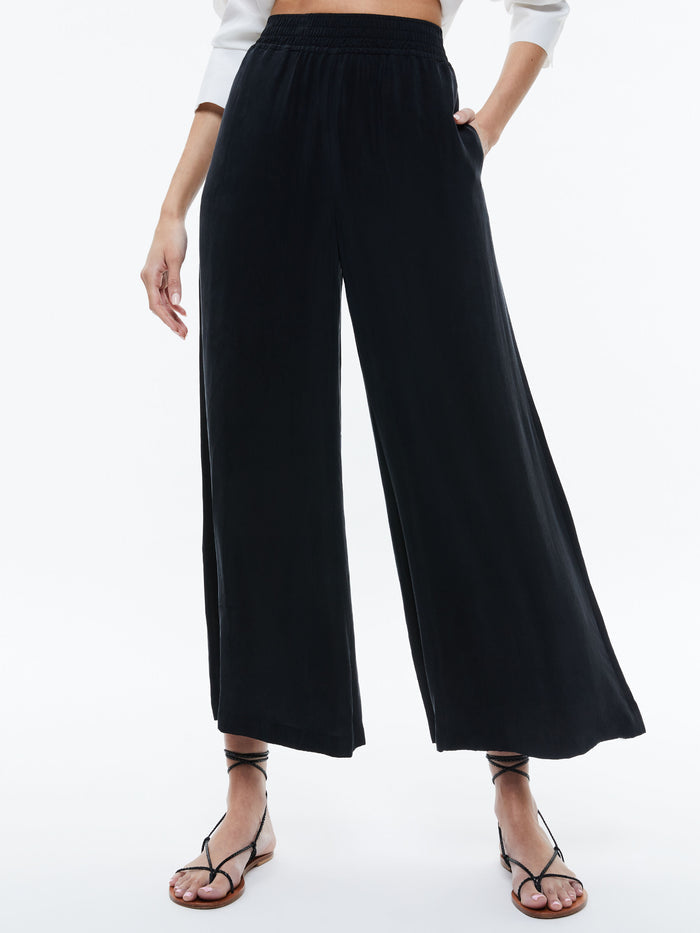 KENLEY PALAZZO CROPPED PANT - BLACK