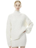 KENNY OVERSIZED TURTLENECK PULLOVER - SOFT WHITE