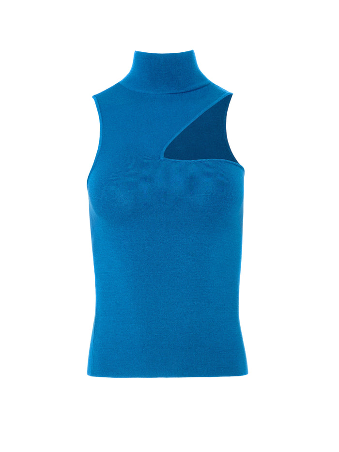 KIKI CUT OUT SWEATER TANK - ATLANTIS