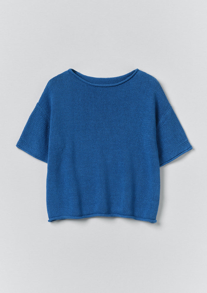 Knitted Cotton Linen Tee | Bluebird