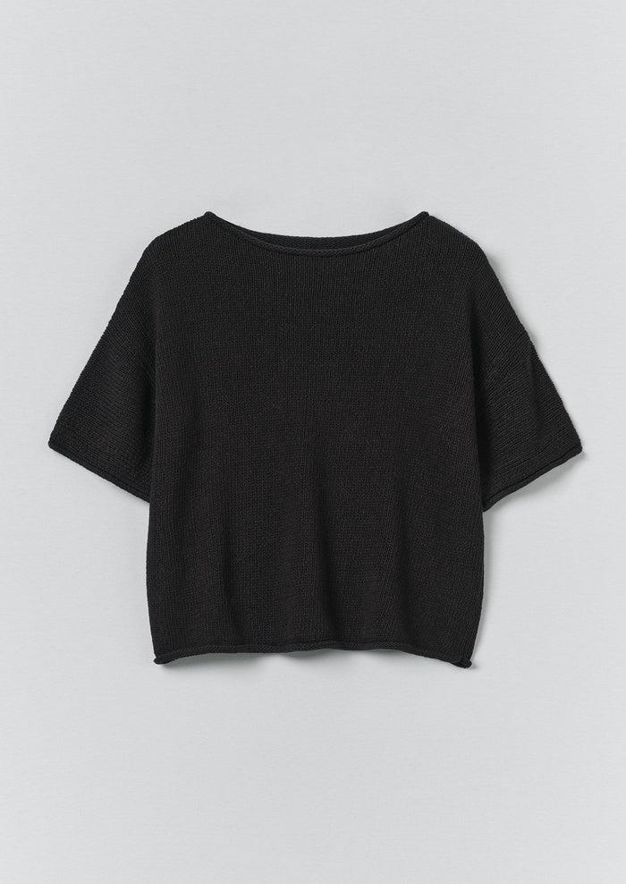 Knitted Cotton Linen Tee | Slate