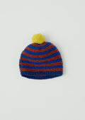 Knitted Stripe Wool Tea Cosy | Burnt Orange/Midnight