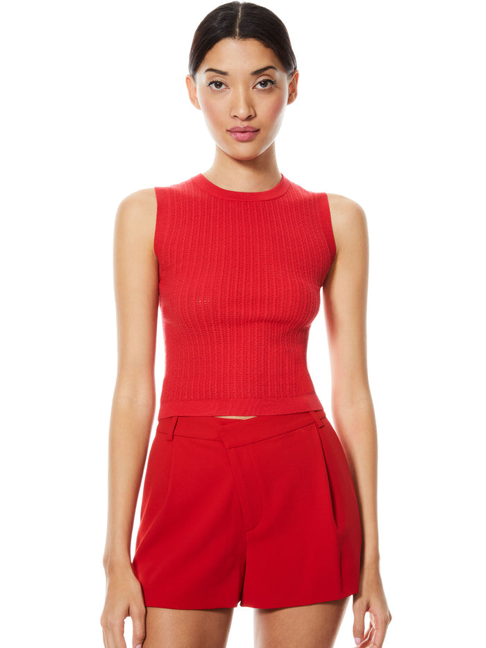 LAINE CREWNECK TANK - RUBY