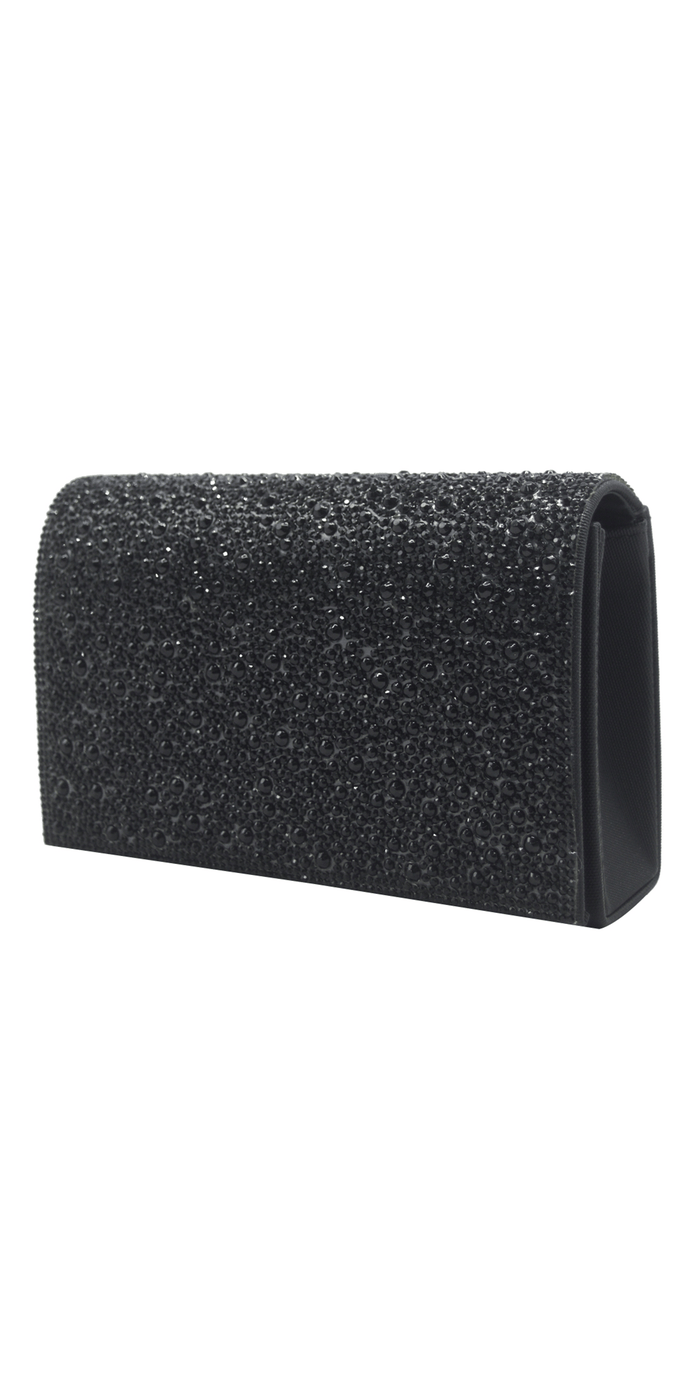 Camille La Vie Lame Full Flap Rhinestone Handbag one-size / black
