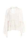 LANITA ANGEL SLEEVE RUFFLE BLOUSE - OFF WHITE
