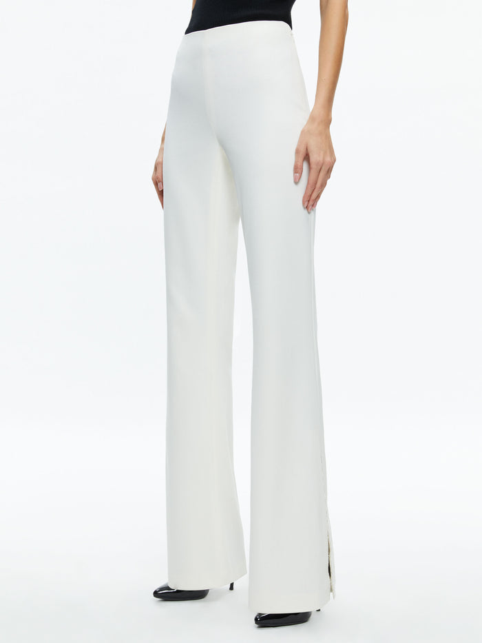 LARA SIDE SLIT PANT - ECRU