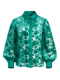 LATRINA COLLARED BLOUSE - DARK TEAL