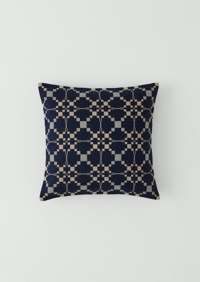 Lattice Cloth Pillow Cover | Indigo
