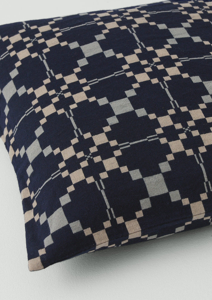 Lattice Cloth Pillow Cover | Indigo