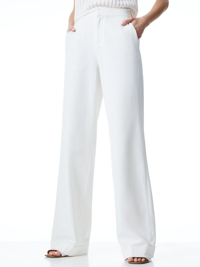 LAUREL CUFFED HEM PANT - OFF WHITE