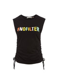 LAVADA EMBELLISHED TEE - BLACK/MULTI