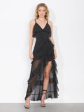LAVERNE MAXI DRESS - BLACK/OFF WHITE POLKA DOT