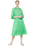 LAYLA TIERED RUFFLE MIDI DRESS