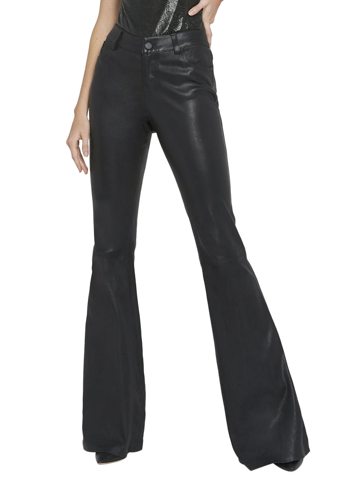 LEATHER BELL PANT - BLACK