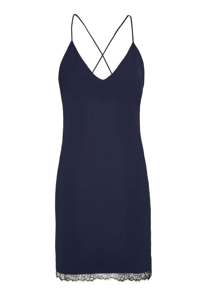 LEIGH LOW CROSS BK FITTED DRS - INDIGO