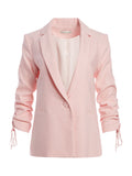 LESTER SCRUNCH SLEEVE BLAZER - ENGLISH ROSE