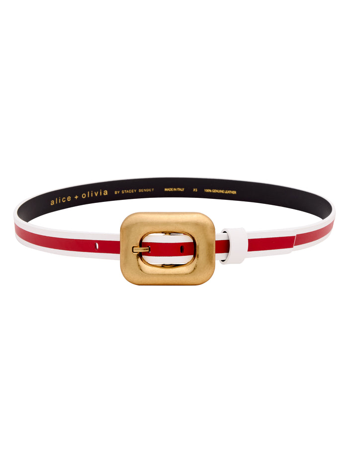 LETTY BELT - OFF WHITE/CHILI PEPPER