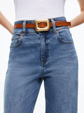 LETTY BUCKLE BELT - CAMEL/GOLD